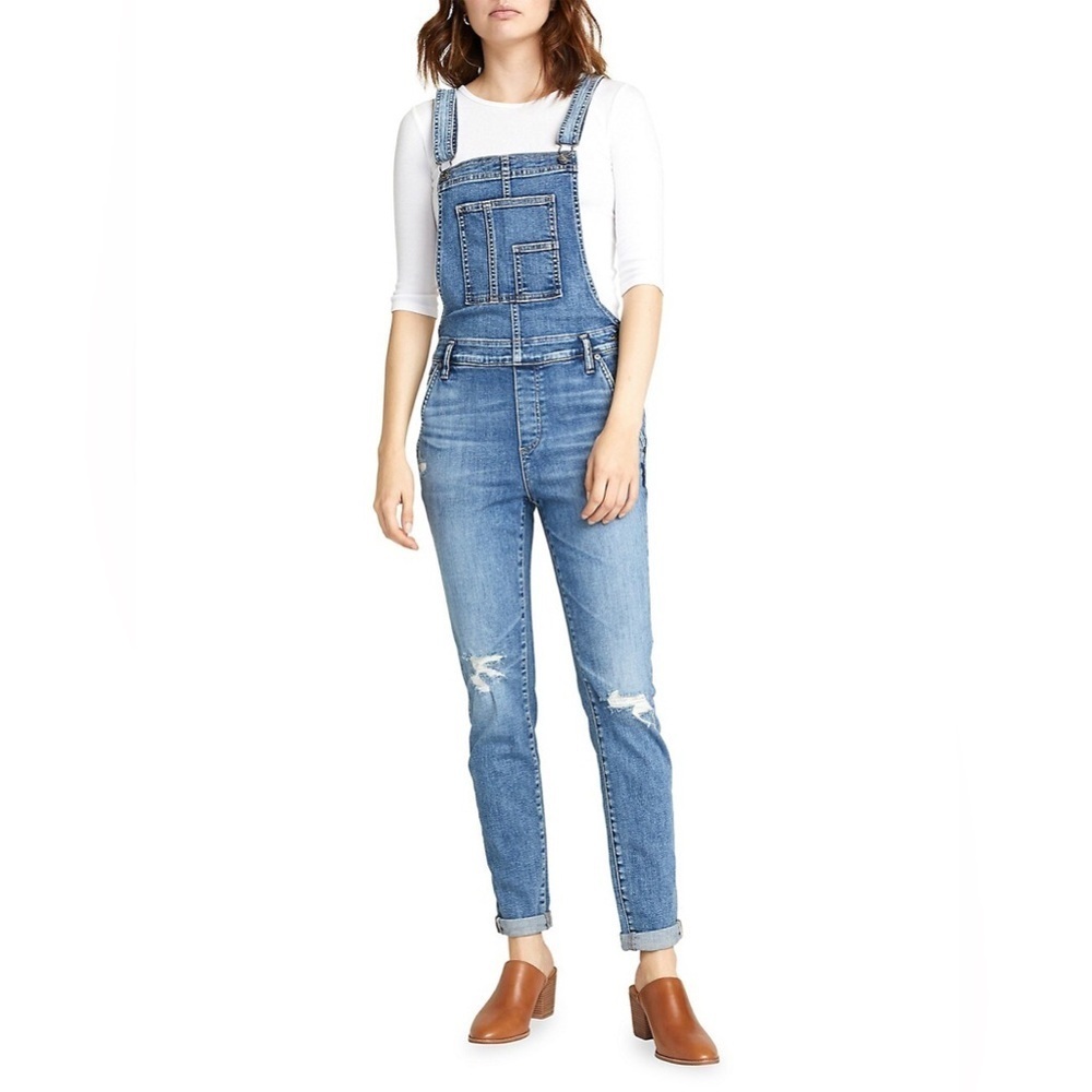 Silver Jeans Co. Denim Overalls Size 28 Distressed